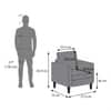 Winston 1 Seater Fabric Sofa in Yessica Grey Colour