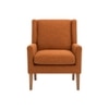 Leston Boucle Fabric Lounge Chair in Orange Colour