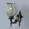 Devansh Metal Electric Wall Light in Antique Gold Colour with Beige Shade Count of 1 Light