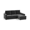 Apollo Compact Sofa (Colour : Pebble Grey, Cushion : Hard, Back Type : High Back, Seating Capacity : Right Aligned 2 Seater + Right Aligned Chaise + Ottoman)