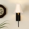 Devansh Metal Electric Wall Light in Black Colour with Off-white Shade Count of 1 Light