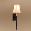 Devansh Metal Electric Wall Light in Black Colour with Off-white Shade Count of 1 Light