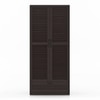 Bennis Engineered Wood 2 Door Wardrobe Without Mirror in Dark Walnut Finish