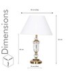 Ashurst Black & Antique Brass Finish Metal And Clear Crystal Glass Table Lamp With White Cotton Shade