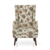 Genoa Fabric Wing Chair In Rustic Palmette Floral Colour
