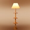 Devansh Shelf Wooden Floor Lamp