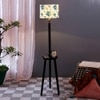 Guzman Multicolour Cotton Shade Floor Lamp