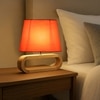 Devansh Orange Cotton Table Lamp With  Wood Natural Base -5