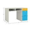 Alana Study Desk with Cabinet Drawer and Shelf in Mango Yellow Azure Blue Colour