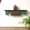 Multishade Colour Solid Wood Handcarved Tamra Floating Wall Shelf with 3D work by DisooFashions