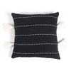 Pin Stripe Monochrome Tasseled Cotton Cushion Cover