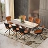 Paloma 8 seater Jupiter Spanish Ceramic Dining Table With 8 Tulip Dining Chairs