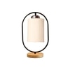Devansh Off-White Cotton Wooden & Iron Table Lamp -17 Inch Height -A