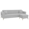 Daraco Velvet L shape 5 Seater Sofa in Grey Color