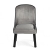 Rosslyn wood Dining Chair in Iron Grey Velvet Upholstery with MAHAGONY FINISH