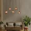 Larmes 5 Light Gold Glass and Metal Chandelier