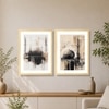 Kaaba Abstract Minimalist Islamic Set of 2 Framed Posters 45x60 cm