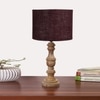 Devansh Brown Jute   Table Lamp With  Wood Natural Base (7X17.5 Inches)-17