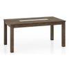 Brighton Xl 6 Seater Dining Table, Finish - Danish Walnut with Reed Dining Chair Set