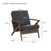 Scandinavian Aston One Seater Sofa Brown Walnut Finish