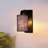 Devansh Solid Wood Electric Wall Light in Brown Colour with Blue Shade Count of 1 Light