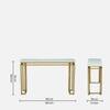 Majestic Metal Console Table in Gold Finish with Porcelain Top