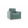 Apollo 1 Seater Fabric Sofa in Dusty Turquoise Velvet Colour