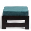 Amber Sheesham Wood Stool in Mahogany Finish & Turquoise Sea Velvet Cushion