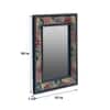 Desert Art MDF Hand Painted Red Rectangle Decorative Mirror