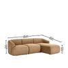 Zenliving Wood Left Aligned 3-Seater With Upholstery Non Storage Sofa In Beige Colour