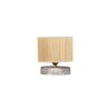 Eliana off-white cotton table lamp with White Brushed wood base
