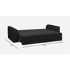 Cacef 3 Seater Pull Out Sofa cum Bed  in Black Colour