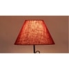 Ireen Maroon Natural Fiber Floor Lamp with Black Iron Base