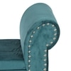 Queens Solid Wood 2 Seater Bench/ Couch With Inside Storage Space In Turquoise Sea Velvet