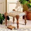 Riaza Sheesham Wood Maachi Stool in Natural Jute & Silver Rope Canning