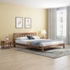 Beirut Solid Wood Queen Size Bed In Teak Finish