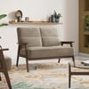 Logan 2 Seater Wooden Sofa in Grey Colour