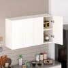 Opryt Engineered Wood Wall Mounted Two Kitchen Cabinet Rack In White Finish
