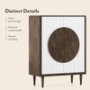 Satsuki Solid Wood Bar Cabinet (White & Walnut Finish)