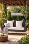 Carry Bird Wicker Patio Furniture Outdoor Balcony Swings In Brown And Beige Colour