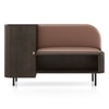 Haven Solid Wood Shoe Cabinet In Dark Chestnut Finish with  Spanish Rose Leatherette Colour