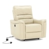 Marlowe Single Seater Motorised Recliner in Ancient Ivory Cream Leatherette Colour