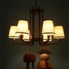 Eliante Chandelier 6-Light Mild Steel With Fabric Shade Modern Hanging Ceiling Light