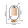 Devansh Beige Jute Drum  Wooden & Iron Table Lamp -17 Inch Height  -I