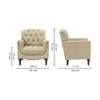 Jones Pu Leather W in g Chair in Beige