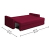 Rubbik 3 Seater Pull Out Sofa cum Bed  in Maroon Colour