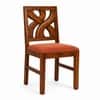 Globally Indian Anvaya Solid Sheesham Wood 6 Seater Dining Table Set 6 Chairs Terracotta Orange