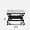 Ora Square Metal Nesting Coffee Table Set Black Finish White Porcelain Top Set Of 2
