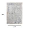 Blue Ivory Abstract Wool Silk Hand Tufted Area Rug for Living Room Bedroom 5x7