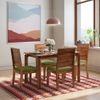 Oribi Solid Wood Dining Chair Set Of 2 In Teak Finish